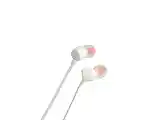 JBL T110 Auriculares In Ear con Pure Bass - Con manejo de un solo botón y micrófono, color blanco