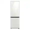 SAMSUNG 12.0 Cu Ft BESPOKE Compact Refrigerator w/Bottom Freezer, Flexible Slim Design for Small Spaces, Even Cooling, Reversible Door, LED Lighting, Energy Star Certified, RB12A300641/AA, White Glass