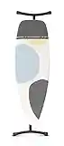 Brabantia Size D Ironing Board (135 x 45cm) Heat Resistant Parking Zone, Silver Frame, Non-Slip Feet, Suitable for Sit Down Ironing (Spring Bubbles)