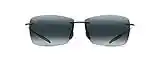 Maui Jim Men's and Women's Lighthouse w/ Patented PolarizedPlus2 Lenses Polarized Rimless Sunglasses, Gloss Black/Neutral Grey Polarized, Medium