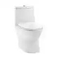 Swiss Madison SM-1T112 Ivy One Piece Elongated Toilet Dual Tornado Flush 0.8/1.28 GPF (Soft Closing Seat Included), White