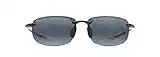 Maui Jim Men's and Women's Hookipa Polarized Rimless Sunglasses, Gloss Black/Neutral Grey, Large