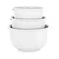 Glad Mixing Bowls with Pour Spout, Set of 3 | Nesting Design Saves Space | Non-Slip, BPA Free, Dishwasher Safe Plastic | Kitchen Cooking and Baking Supplies, White