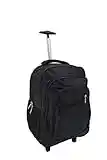 R.Leone/Ormi Trolley Zaino Bagaglio a mano Aereo con 2 Ruote Viaggi Low cost 8912 (50x34x19cm, Nero)