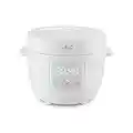 Yum Asia Tsuki mini cuociriso con ciotola in ceramica Shinsei (2,5 tazze, 0,45 litri) 5 funzioni di cottura del riso, 2 funzioni multicooker, display a LED nascosto, 220-240V (Pebble White)