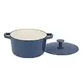 Cuisinart Chef classique en fonte émaillée ronde Couvre Cocotte Collection, Fonte, Provencal Blue, 3-Quart