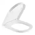 SADALAK Toilet Seat D Shape Soft Close Quick Release Easy Clean Toilet Seat Replacement with Non-Slip Bumpers for Bathroom White