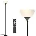 PESRAE Floor Lamp, Remote Control with 4 Color Temperatures, Torchiere lamp for Bedroom, Living Room, Bulb Included (Matte Black)