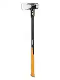 Fiskars Hacha IsoCore XXL, Para partir troncos y clavar cuñas, 92 cm, 5,22 kg, Negro/Naranja, 1020220