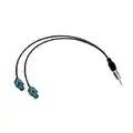 Vecys Adaptador Divisor Dab Enchufe DIN a Enchufe Doble Fakra Z Antena Radio Automóvil Cable Divisor Enchufe Fakra Z a Enchufe DIN a Cable RG174 15.35in 39cm para Antena Radio Automóvil Am/FM Dab