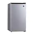 RCA RFR322 Mini Refrigerator, Compact Freezer Compartment, Adjustable Thermostat Control, Reversible Door, Ideal Fridge for Dorm, Office, Apartment, Platinum Stainless, 3.2 Cubic Feet