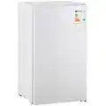 HOMCOM Mini Refrigerador 91L de Capacidad Nevera Eléctrica Pequeña con Estante Ajustable Compartimento Congelador y Puerta Reversible Silencioso 41dB 47,5x44.2x84 cm Blanco