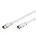 Goobay BKF - Cable conector de satélite (conector F macho a conector F macho, 5 m), blanco