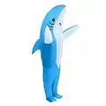 IHGYT Inflatable Shark Costume Air Blow up Jaws Jumpsuit Fancy Dress Funny Carcharias Suit for Cosplay Party Halloween Christmas Carnival, Adult Size(blue)