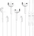 Apple Earbuds Headphones with Lightning Connector【Apple MFi Certified】2 PACK (Built-in Microphone&Volume Control)Wired in-Ear Stereo Noise Canceling Isolating Earphone for iPhone 14/13/12/11/SE/X/8/7