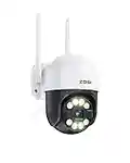 ZOSI 1080P Security Camera Outdoor Wireless WiFi Pan/Tilt CCTV Camera,2MP PTZ IP Camera, Person Vehicle Detection, Smart Light Siren Alarm, Color Night Vision,2-Way Audio, Work with Alexa