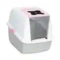 Catit Hooded Cat Litter Pan, White/Pink