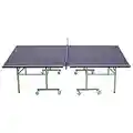 HOMCOM Tavolo da Ping Pong Pieghevole Interno con 8 Ruote 152.5 × 274 × 76cm