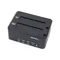 StarTech.com Docking Station per Hard Disk a 2 Slot, Duplicatore ed Eraser USB 3.0 per SSD/HDD SATA, Clonatore ed Eraser Standalone di Hard Drive con Carica dall'Alto (SATDOCK2REU3)