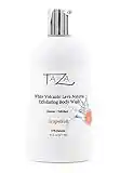 Premium Taza Natural White Volcanic Exfoliating Lava Body Wash, 16 fl oz (473 ml) For Soft Smooth Skin Contains: White Volcanic Lava Powder, Aloe Leaf Juice, Glycerin