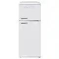 Galanz GLR10TWEEFR Retro Refrigerator with Top Freezer Frost Free, Dual Door Fridge, Adjustable Electrical Thermostat Control, 10 cu ft, White