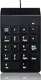 Wired USB Numeric Keypad –ARCELI 18 Full Size Keys & Ultra Slim Lightweight Ergonomic Number Pad Design for iMac/Mac Pro/MacBook Pro/MacBook Air/Laptop/Desktop PC(Black)