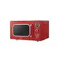 COMFEE' CM-M093ARD Retro Microwave with 9 Preset Programs, Fast Multi-stage Cooking, Turntable Reset Function Kitchen Timer, Mute Function, ECO Mode, LED digital display, 0.9 cu.ft, 900W, Red