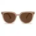 SOJOS Round Polarized Sunglasses for Women Fashion Trendy Style UV Protection Lens Sunnies Sunglasses SJ2175 with Brown Frame/Brown Lens