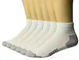 Amazon Essentials Calcetines Tobilleros Deportivos, Acolchados, de Algodón y de Alto Rendimiento Hombre, 6 Pares, Blanco, 38.5-46