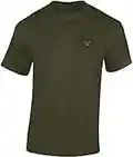 Jäger T-Shirt Männer - Gestickter Hirsch - Geschenk für Jäger - Jagd Tshirt Herren - Jäger Kleidung Jagd Zubehör (L) Army Green