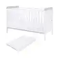 Rio Wooden Cot Bed & Cot Top Changer (Tutti Bambini) - 3 in 1 Convertible Baby Cot Bed, Toddler Bed and matching Cot Top Baby Changer (White & Dove Grey)