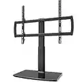 Universale TV Stand/Base TV da tavolo con supporto a parete per 32 a 70 pollici 4 livelli di altezza regolabile, Heavy Duty base in vetro temperato, regge fino a 45kgs schermi, HT03B-002P