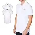 Kappa - Lot de 2 polos Venist pour homme - Avec logo imprimé - Polo basique à manches courtes pour le sport, les loisirs et le bureau, Blanc., XL