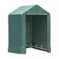 ShelterLogic 4' x 4' x 6' Waterproof Pop-Up Deck and Garden Storage Shed Kit, Green,Gray