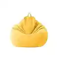 Chickwing, Puff Pera sin Relleno para Adultos y Niños, Chickwin Exterior y Interior Bean Bag Bolsa de Frijol para Silla Tumbona Perezosa Funda para Sillón Cubierta de Sillón (Amarillo,80x90cm)