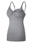 Orbescl Maternity Nursing Tank Top for Breastfeeding Sleeveless Pregnancy Seamless Sleep Bra Camisole Grey