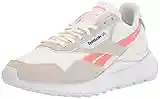 Reebok Entrenador cruzado Legacy Az de cuero clásico para mujer, Blanco/Moonstone/Orange Flare, 38.5 EU