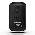 Monster Wall Tap Power Surge Protector - Heavy Duty Protection with up to 6 AC, 1 USB-C and 1 USB-A Port - Ideal for Computers, Home Appliance and Office Equipment, Black, 6-Outlet and 2 USB Ports