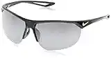 Nike Golf Cross Trainer Sunglasses, Black/Volt Frame, Grey with Silver Flash Lens