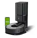 iRobot i7556, Robot Aspirador Wi-Fi, Autovaciado, Succión x 10, Memoriza, Mapea y se Adapta a tu Hogar, Limpieza por Habitaciones, Depósito Lavable, Mascotas, Robot más Base de Limpieza, Tamaño Único