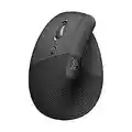 Logitech Lift Vertical Ergonomic Mouse, Left-handed, Wireless, Bluetooth or Logi Bolt USB, Quiet clicks, 4 buttons, compatible with Windows/macOS/iPadOS, Laptop, PC - Graphite