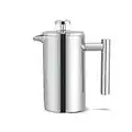 Trintion 350ML French Press Coffee Maker Double Wall Heat Resistant Coffee Pot Stainless Steel Insulated Coffee Presser and Tea Pot 3 Level Filtration System