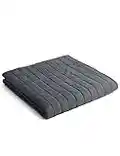 YnM Exclusive 15lbs Weighted Blanket, Smallest Compartments with Glass Beads, Bed Blanket for One Person of 140lbs, Ideal for Twin or Full Bed (48x72 Inches, 15 Pounds, Dark Grey)