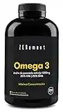 Omega 3 2000mg por dosis diaria, Máxima Concentración de DHA 500mg y EPA 700mg, Ácidos Grasos de Alta Potencia | Aceite de pescado salvaje con Vitamina E | 200 perlas de Omega-3 | Zenement