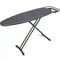 Duwee Ironing Board with Retractable and Adjustable Iron Rest, Steel Top Board with 10mm Thicken Felt Pad and Heat Resistant Cover, Heavy Duty Legs,14"x43"