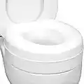 HealthSmart Raised Toilet Seat Riser That Fits Most Standard Bowls for Enhanced Comfort and Elevation with Slip Resistant Pads, 15x15x5