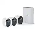 Arlo Ultra - 4K UHD Wire-Free Security 3 Camera System | Indoor/Outdoor with Color Night Vision, 180° View, 2-Way Audio, Spotlight, Siren | Compatible with Alexa and Homekit | (VMS534) (Renewed)
