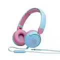 JBL JR310 – Casque filaire avec micro pour enfants – Léger, confortable et pliable – Avec volume limité à 85 dB – Livré avec un jeu d’autocollants – Bleu