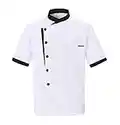 Nanxson Unisexe Veste de Cuisinier Professionnel Blouse de Cuisine Manches Longues avec Poche pour Cuisinier Serveur Hôtel Restaurant Bar CFM0016