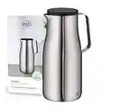 alfi STUDIO TT 1,5l, stainless steel, Isolierkanne aus doppelwandigem Edelstahl mattiert, hält 12 Stunden warm, 24 Stunden kalt, Drehverschluss, Öffnung groß, Thermoskanne, spülmaschinenfest, BPA-frei